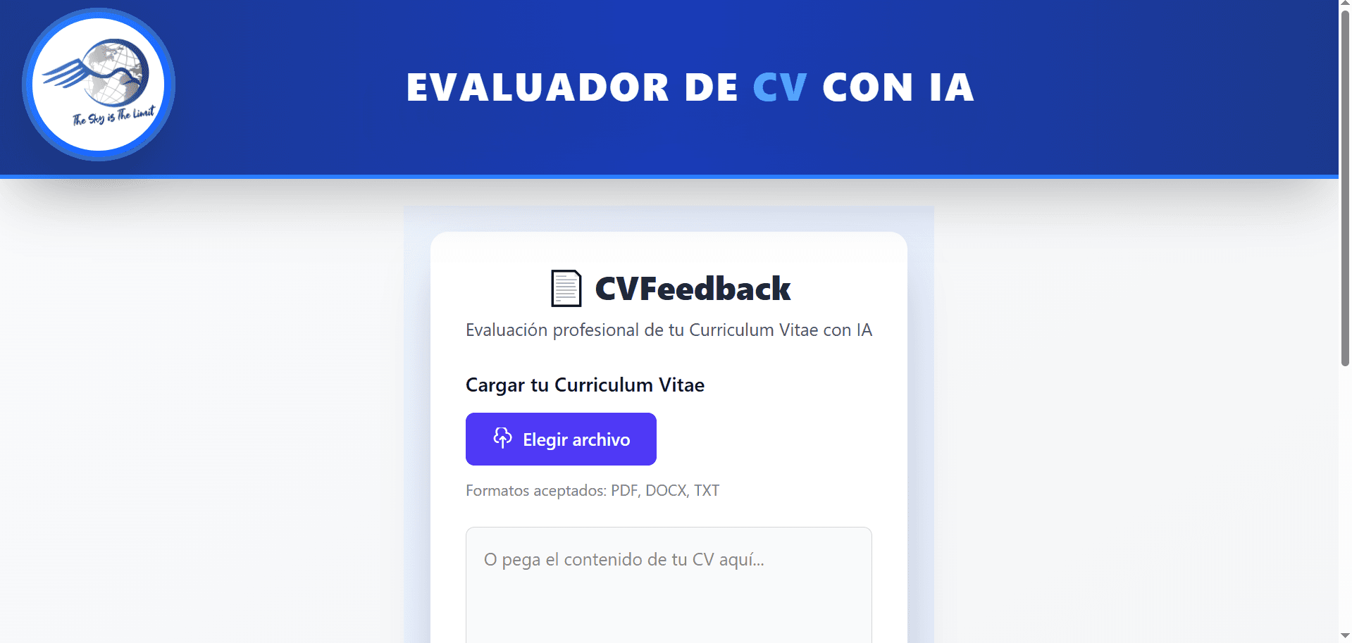 Captura de pantalla del proyecto CVFeedback, mejora tu currículum vitae con IA! (2025)